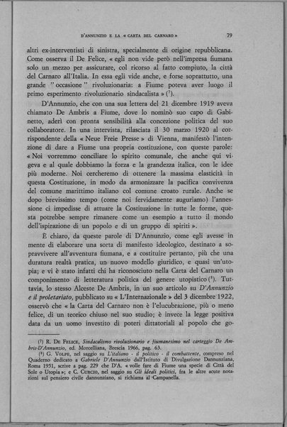 D'Annunzio e la "carta del Carnaro"